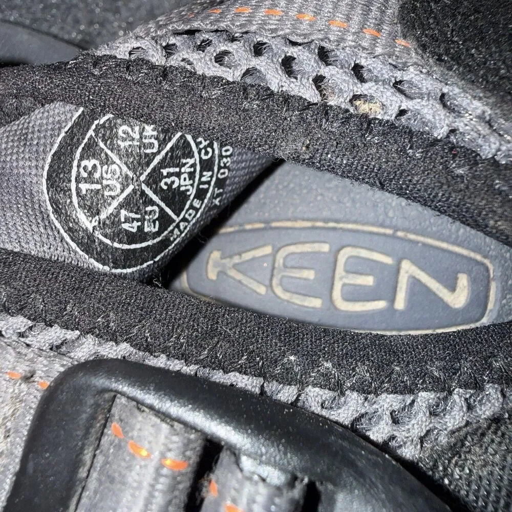 KEEN x Simms Men's Sandals Black Gray Orange Adjustable Straps Hiking US 13